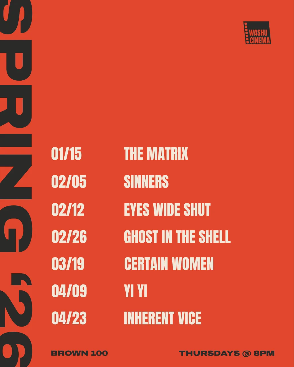 WashU Cinema Spring '26 | Program in Film and Media Studies