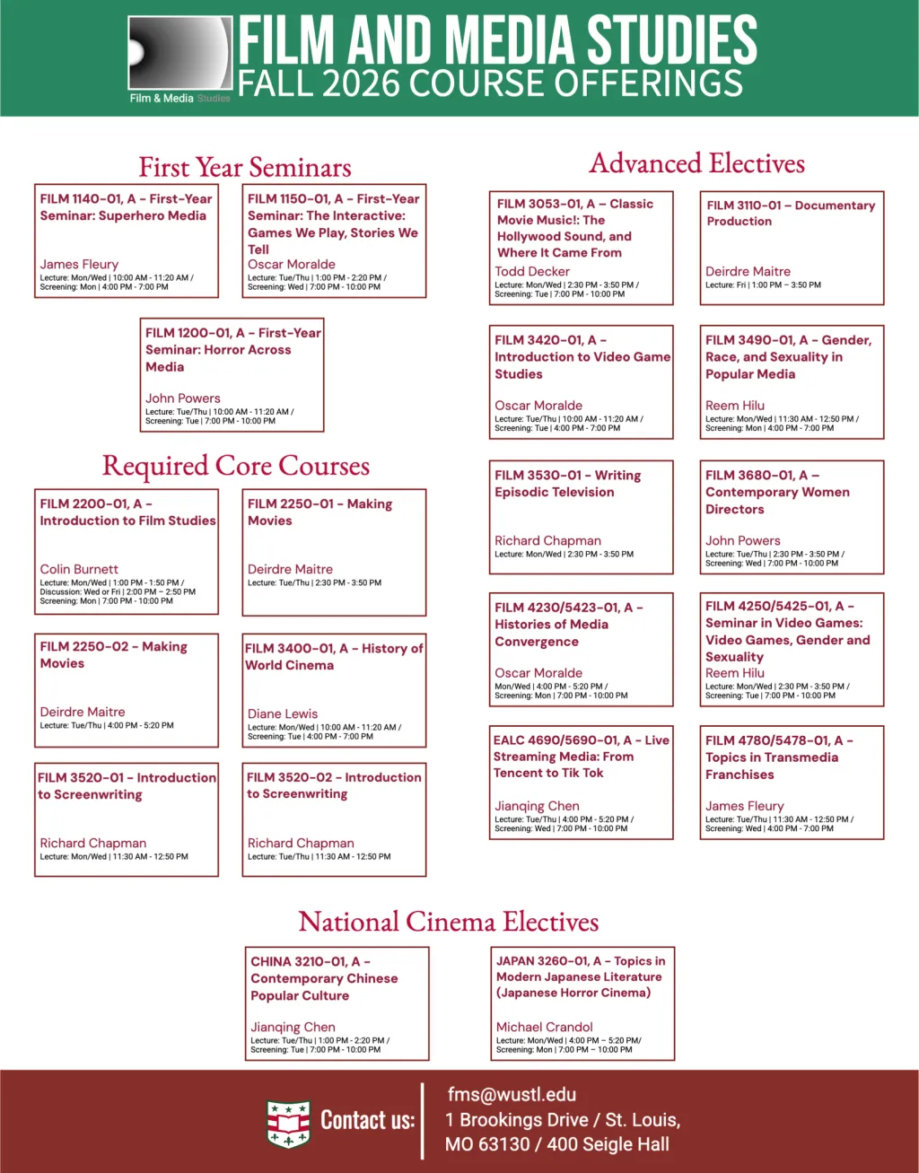 Fall 2026 Course Offerings