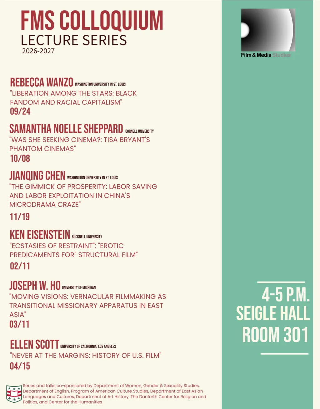 FMS Colloquium Lecture Series 2026-2027