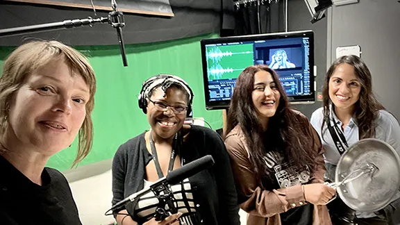 Maitre with STLPR’s Marianne Lewis-Thompson, Lara Hamdan & Cristina Fletes-Mach